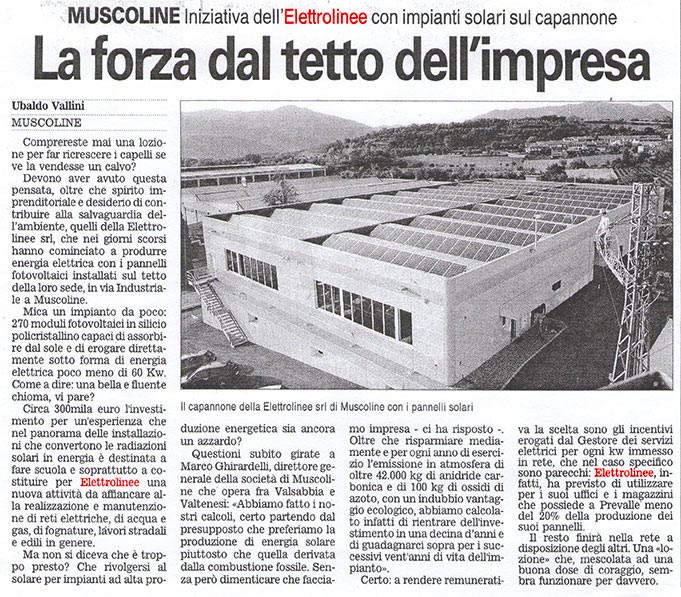 Giornale di Brescia 5 Ottobre 2008