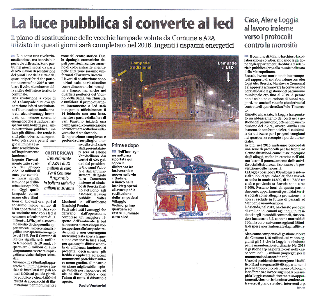 Giornale di Brescia 22 Gennaio 2015