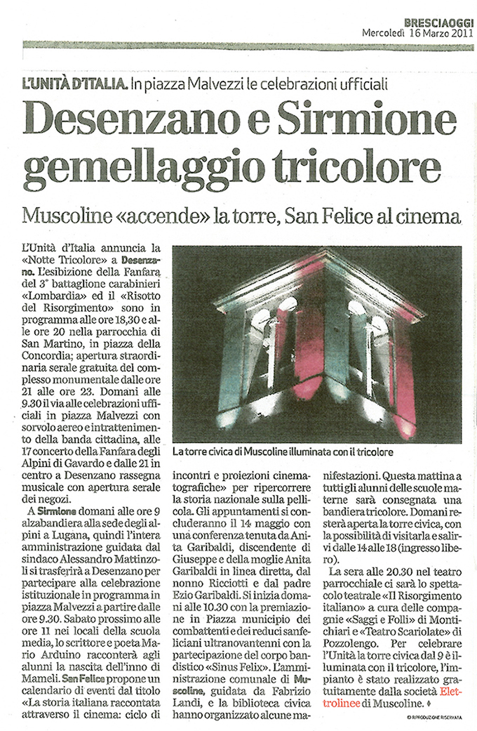 Bresciaoggi 16 Marzo 2011