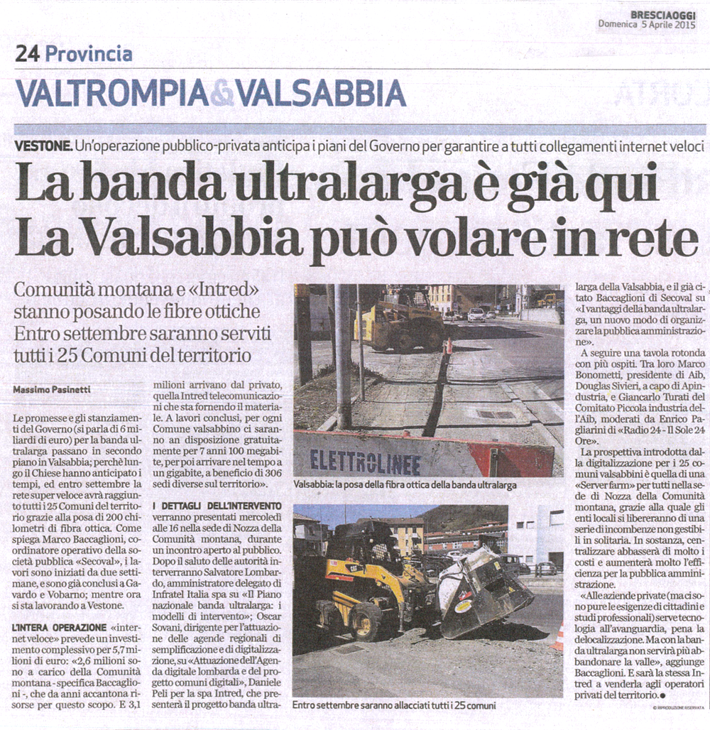 Bresciaoggi 5 Aprile 2015