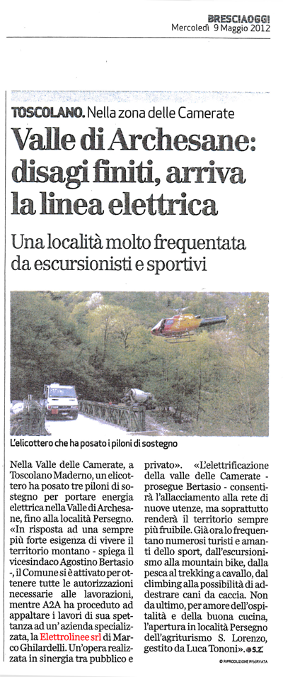 Bresciaoggi 9 Maggio 2012