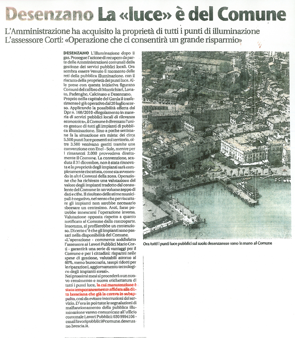 Giornale di Brescia 6 Agosto 2011